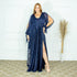 VESTIDO MANGA LONGA TRES LISTRAS PETRA FINA AZUL MARINHO P